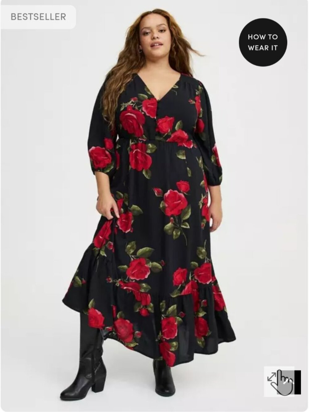 TORRID Rose Pattern Maxi Dress